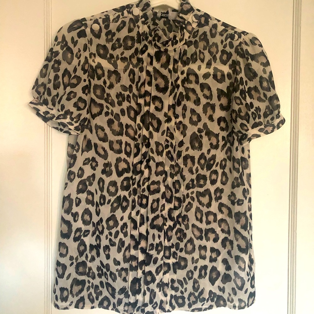 New with tags ASOS leopard print semi sheer top size xs 6uk